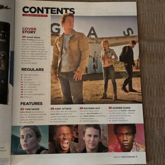 2/$40 CINEPLEX Magazine Jun 2014 Vol 15 No 6 M Wahlberg Kevin Hart Emily Blunt - Picture 2 of 3